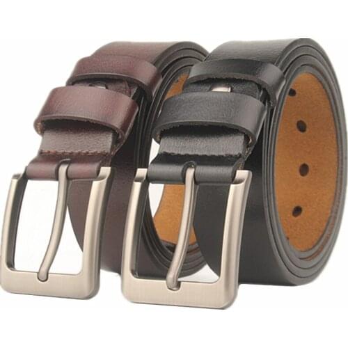 Mens coffee black large size plus belt Vintage special long belt male cowhide leather large pin buckle belt