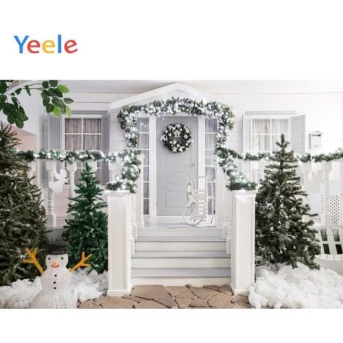 Christmas Tree Door Home Decoration Snowman Baby Birthday Backdrop Photography Custom Photographic Background For Photo Studio
