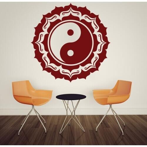Removable Wall Decals Mandala Buddha OM Vinyl Mural Bedroom Wall Stickers Hot Yin yang Walllpaper B-1