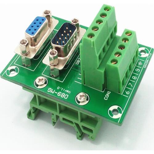 D-SUB DB9 Male/Female Header Breakout Board, Terminal Block, Connector
