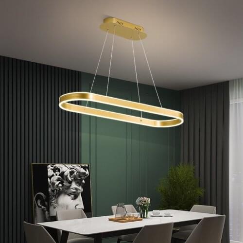 Modern minimalist Nordic art creative chandelier ring led atmosphere front round restaurant chandelier