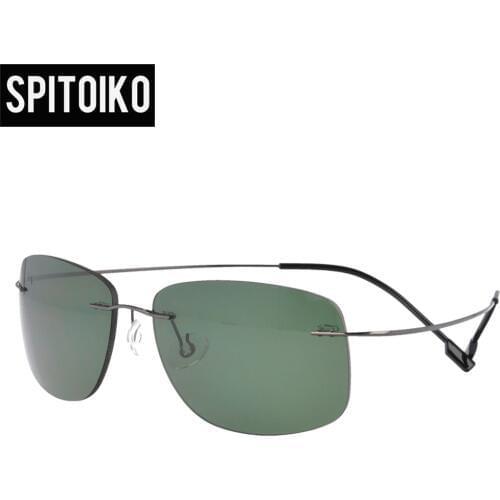 SPITOIKO polarized sunglasses memory metal rimless for men and women fast shipping PC001