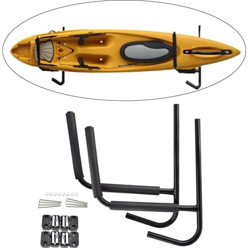 Heavy Duty Kayak Storage Hook Wall Mounted Holder Canoe Carrier Kayak Ladder Utility Hooks Surfboard Accessory Black