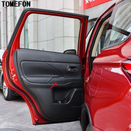 TOMEFON 4pcs For Mitsubishi Outlander 2016 2017 2018 ABS Matte Or Carbon Fiber Paint Door Armrest Handle Auto Interior Styling