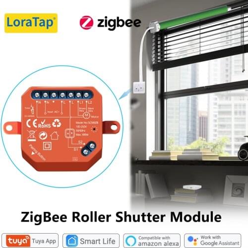 Tuya Zigbee 3.0 Curtain Switch Module for Roller Shutter Blind Motor Compatible with Smart Life Home Assistant Alexa Zigbee2MQTT
