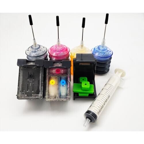 Vilaxh 60xl Refillable Ink Cartridge Replacement For HP 60 Xl Deskjet C4635 C4640 C4650 C4680 C4740 C4750 C4780 C4795 D2530