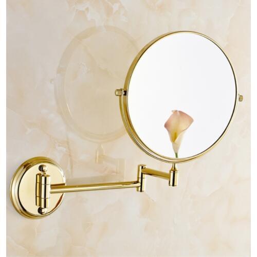 Bathroom Mirrors 8 Inch Double Faced Wall Mount 1x3 Magnifying Brass Mirrors Accessories European Bathroom Makeup Mirrors 1308A