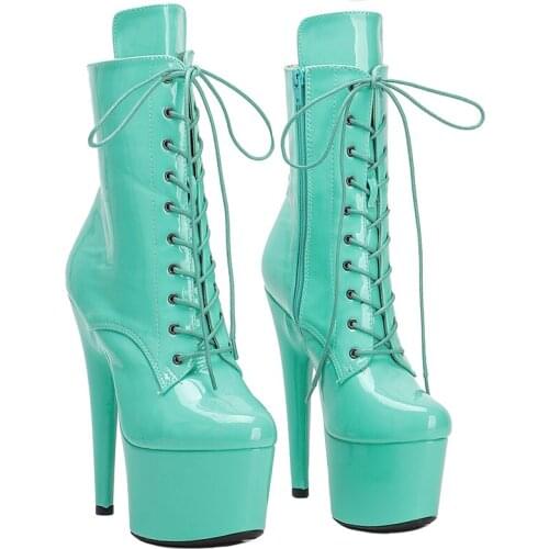 Leecabe 17CM/7inches ankle boots fashion High Heel platform Pole Dance boot