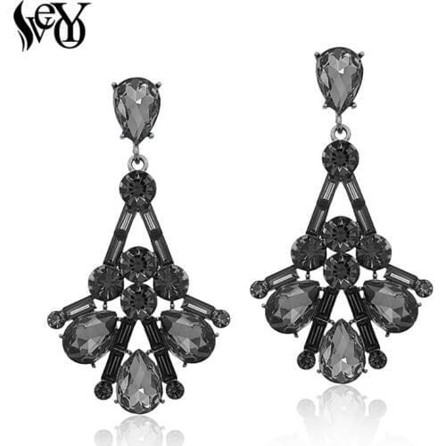 VEYO Crystal Earrings For Women Rhinestone Drop Earrings Vintage Luxury High Quality Brincos Pendientes