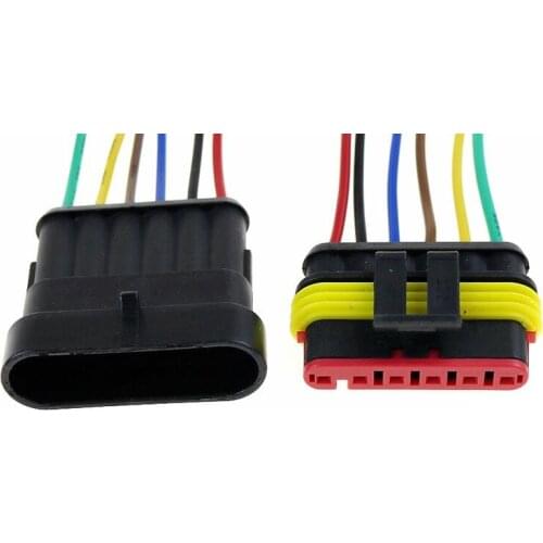 1 Kit 6 Pin 6 Way Automobile waterproof connector, AMP plug, socket, male and female waterproof connector, wire connector