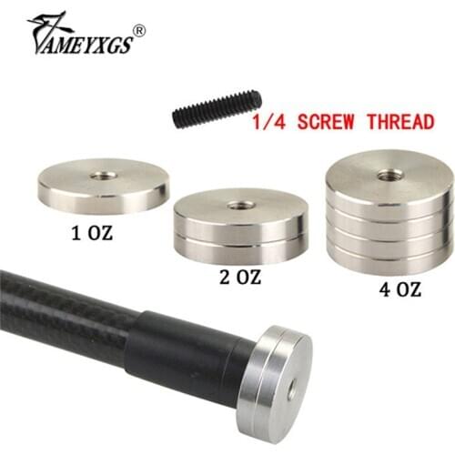 1oz/2oz/4oz Archery Stabilizer Counterweight 1/4 Screw Thread Balance Rod Shock Absorber Weight Bow Hunting Shooting Accesories