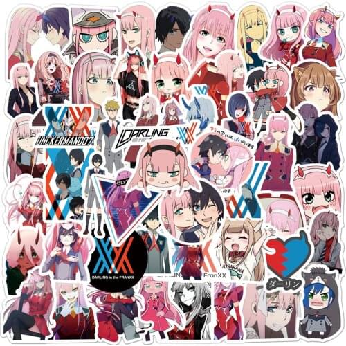 10/50pcs Anime Zero Two Graffiti Stickers Darling In The Fanxx Stickers for Laptop Luggage Motorcycle Suitcase Skateboard Decal