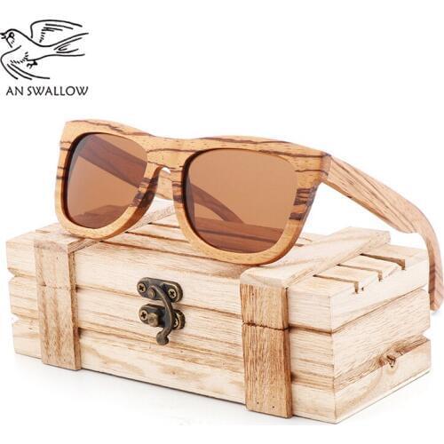 100% Genuine Zebra Wood Sunglasses Polarized Handmade Bamboo Mens Retro Sunglasses Tea Ms. Gafas Oculos De Sol Madera