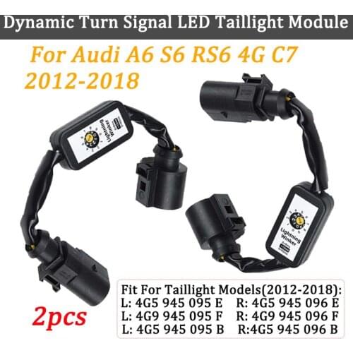 2X Dynamic Turn Signal Indicator LED Taillight Add-on Module Cable Wire Harness For AUDI A6 S6 RS6 4G C7 2012-2018 Tail Light