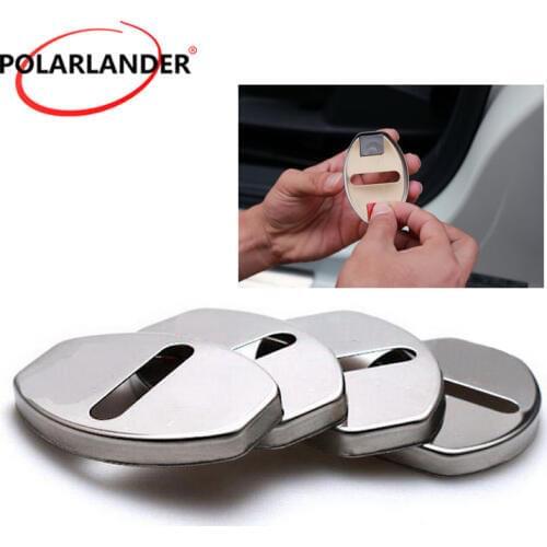 4pcs car door lock stainless steel lock cover for audi 2002-2017 a6 c5 a4 b6 a4 b8 a4 b7 a4 b5 a6 c6 audi 80 A3 a5 q5