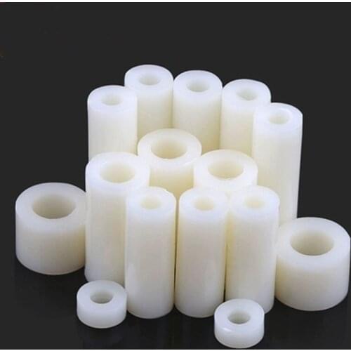 50pcs M5 ABS washer Round hole gasket Straight through column Insulated plastic pad Bushing gasket Nylon spacer 5mm-25mm length