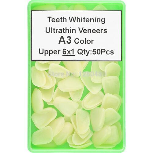 50Pcs Ultrathin Dental Composite Resin Veneers Upper Anterior Tooth A3 Color Restorative Teeth Whitening Dentist Materials