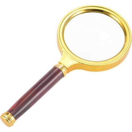55mm 10X Handheld Read Magnifying Glass Lens Magnifier Gold Tone
