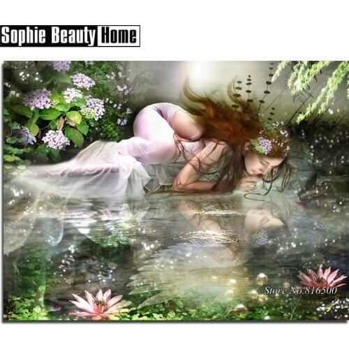 5D Diamond painting Cartoon Magic Mermaid Full Square Diamond embroidery Cross stitch Full Round Diamond mosaic