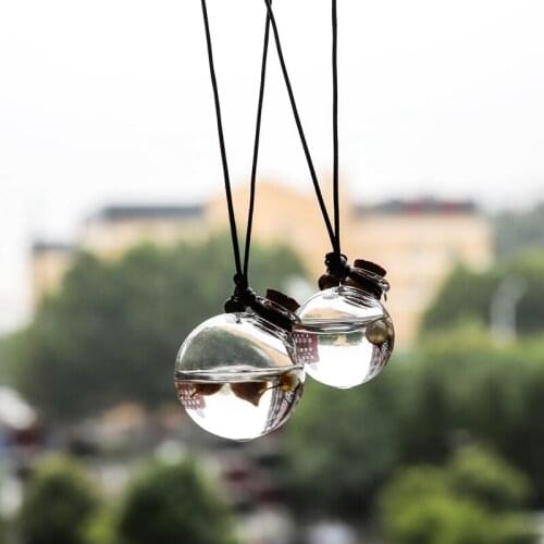 Car Perfume Bottle Empty Hanging Bottle for Essential Oils Perfume Pendant Auto Ornament with Flower Air Freshener