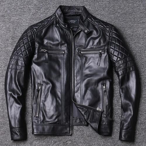 Free shipping.New arrival.soft and thin leather Jacket,men slim genuine leather coat.classic motor biker sheepskin clothes.sales