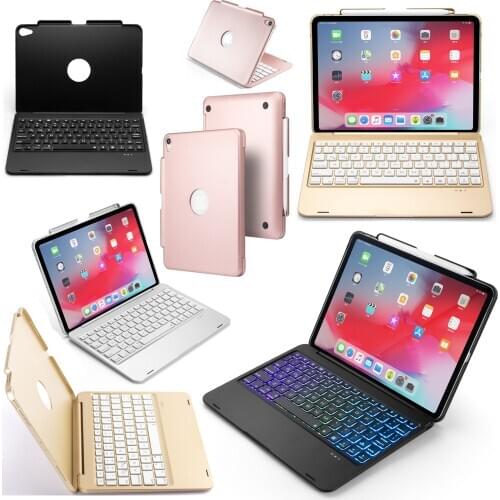 Wireless Bluetooth 7 Color Backlit Keyboard Pencil Holder Funda Case Stand Smart Cover For Apple iPad Pro 11 2018 Tablet Coque
