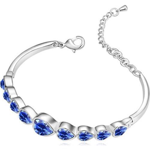 Fashion women bracelets and colored cubic zirconia bracelet/necklace to send his girlfriend a birthday gift