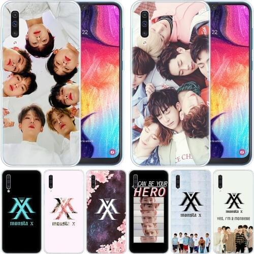 Luxury Silicone Case Monsta X KPOP Boy for Samsung Galaxy A50 A70 A80 A40 A30 A20 A10 A20E A2 CORE A9 A8 A7 A6 Plus 2018 Cover