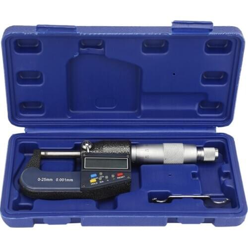 Digital Micrometer Measure Tool 0-25mm Electronic Digital Micrometer 0.001mm Thickness Gauge and Wrench Set Inside Micrometer