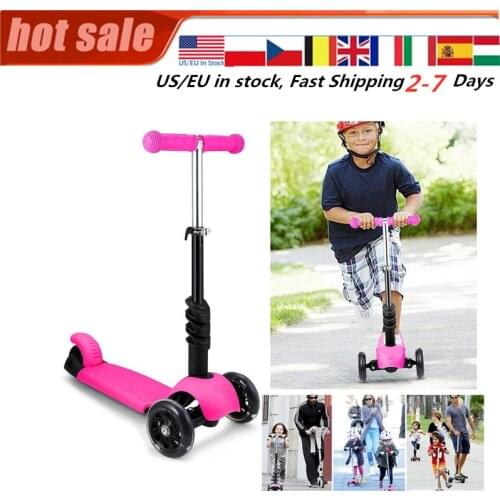 Child Kids 3-Wheel Mini Scooter with Adjustable Handle T-Bar & Seat 3 Wheel Scooters for Toddler Kids Boys Girls