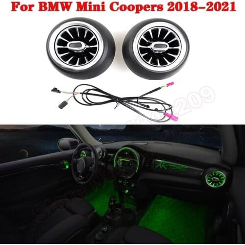 For BMW Mini Coopers 2018-2021 Air Vent Turbine Outlet 12-color Set LED Nozzle Luminous Ambient Light Atmosphere Neon Lamp