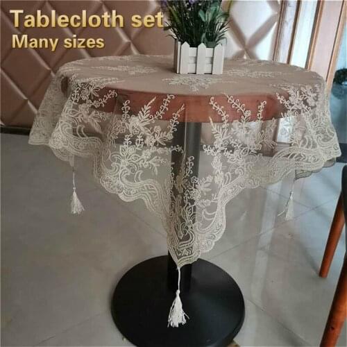 European Lace Embroidery Square Tablecloth Table Runner Mat Many Size Suit Bedroom Study Living Room Cover Cloth Holiday Tapete