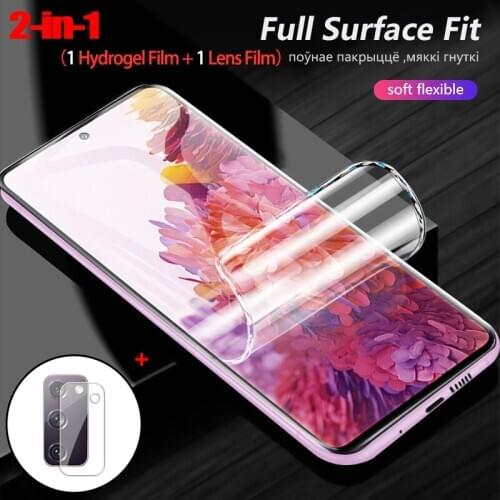 2in 1 Hydrogel Film For Samsung Galaxy S20 FE S21 S20 Plus Ultra Screen Protective Film For Samsung S20fe S21 Ultra Lens Glass