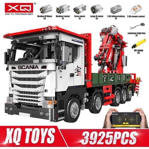 HB YC-GC008 APP High-Tech Car Model The Big Scania Crane Lorry Truck Building Blocks Brick 20005 Toys for Kids Christmas Gifts