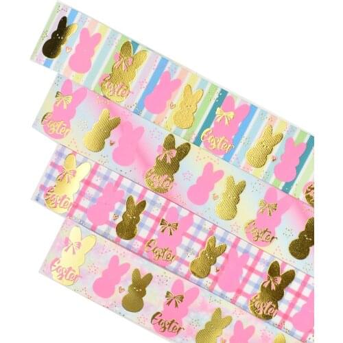 HSDRIBBON Free Shipping 38mm 1-1/2inch hsd-design custom Easter bunny Series on Grosgrain Ribbon