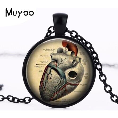 Anatomical heart pendant,anatomical heart necklace, steampunk gothic necklace, science pendant, medical student gift HZ1