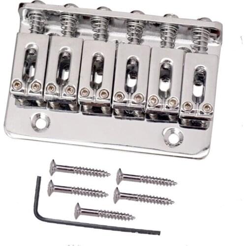 A set of Musical instruments electric guitar bridge 6 Strings Saddle Hardtail Bridge 65mm guitar accessories parts