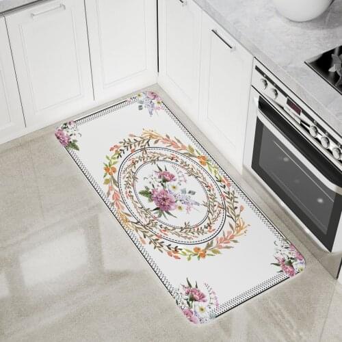 Bohemian Plant Floor Mat Bee Area Rugs Large Home Living Room Bedroom Bath Doormat Anti Slip Carpet Decor Print Indian Flowers
