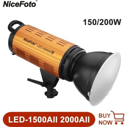 NiceFoto LED-1500AII 2000AII LED Photo Video Light 3200-6500K with Bowens Mount Professional Photography Light Lamp