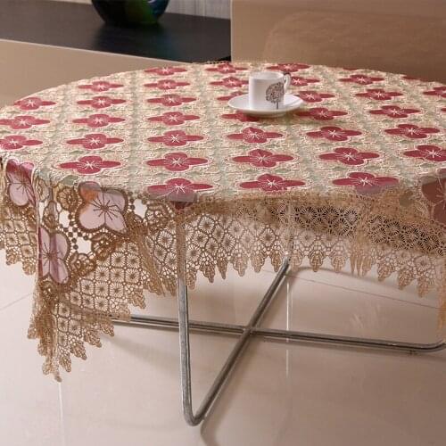 New pastoral glass yarn hollow water-soluble household goods table tea table table cloth lace embroidered table cloth flag