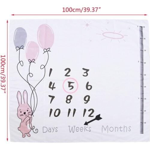 1 Set Baby Monthly Record Growth Milestone Blanket Newborn Photography Props Kit 69HE