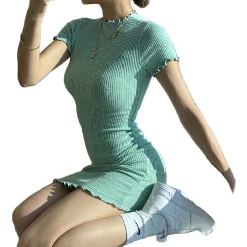 Wholesale Elegant Dresses for Women 2021 Summer Sexy Solid Color Slim Evening Dress Women Bodycon Dresses Summer Woman Outfit