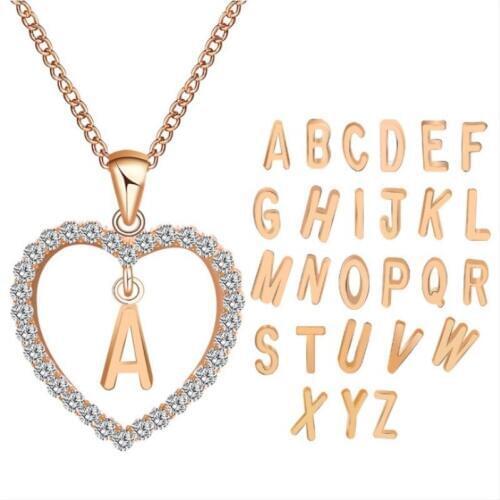 Letter Necklace Alphabet Pendant Jewelry Gifts Charm Tiny Gold Color Initial Letter Crystal Necklac for Women Jewelry Chain Ch