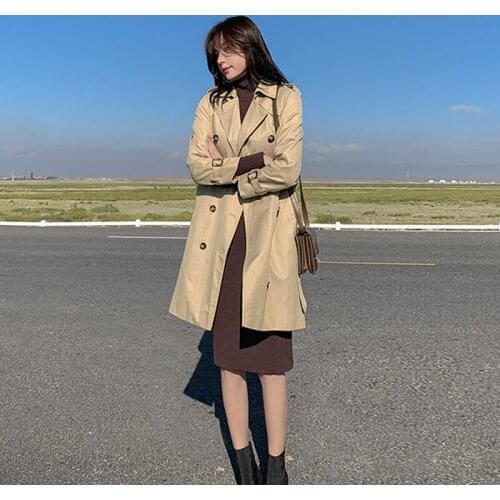 2021 womens wool blended warm long coat plus size slim Lapel wool coat autumn winter cashmere coat