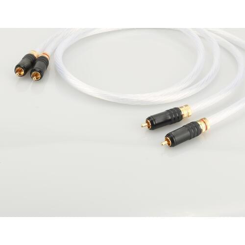 Pair Silver Plated RCA Audio Cable HIFI RCA Cable Interconnect Audio Cable 1m With RCA Plug Cable