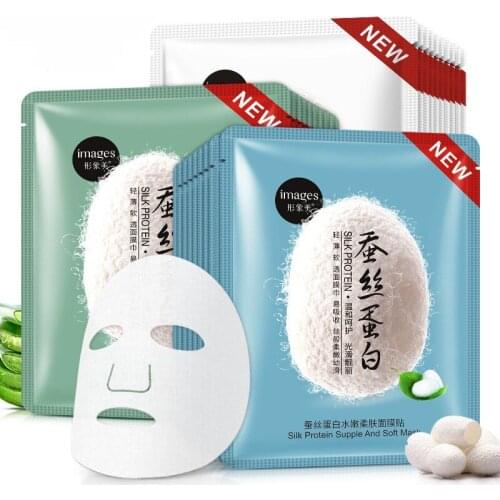 Silk Protein Mask Deep Moisturizing Oil Control Shrink Pores Whitening Anti-Aging Pigmentation Corrector Whole Face