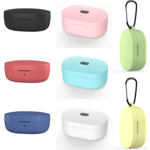 Silicone Case For Redmi Airdots 2 Protective Cover With Hook For Xiaomi Mi Redmi AirDots Cover Earphone Wireless Charging Box