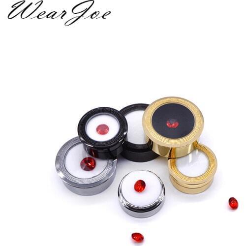 Top Galss Gemstone Display Holder Round Box Small Loose Diamond Gem Stones Storage Show Case Jewelry Beads Container Organizer