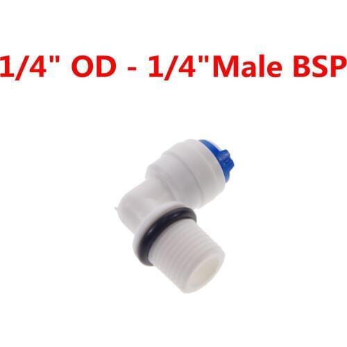 1/4" Tube OD Pushfit Quick 1/4" Male BSP Elbow With Seal Pipe Reverse Osmosis RO Water System Fitting Connector Adapter