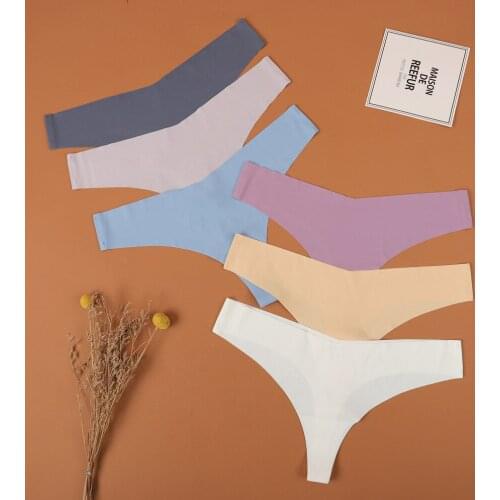 Solid Color Womens Invisible Underwear Panties Spandex Crotch Intimate Women Sexy Panties Seamless Sport Panty Low Waist Briefs